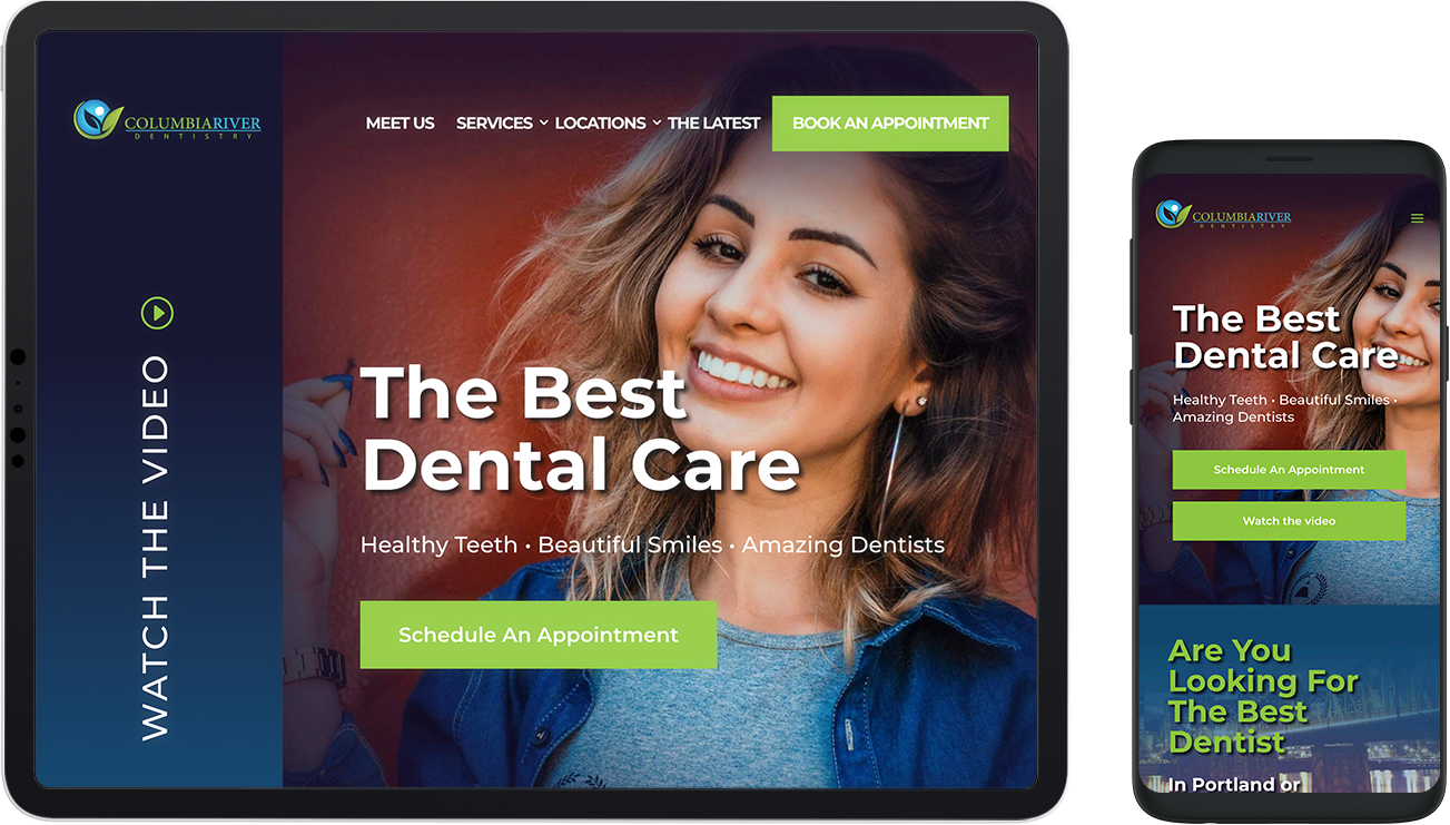 Columbia Dentistry Website on Mobile Devices