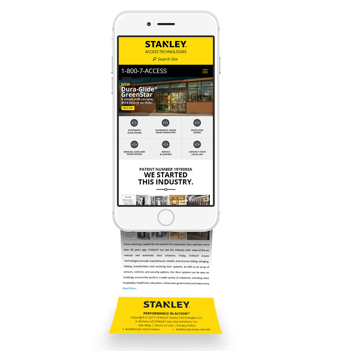 STANLEY Home Page Mobile Mockup